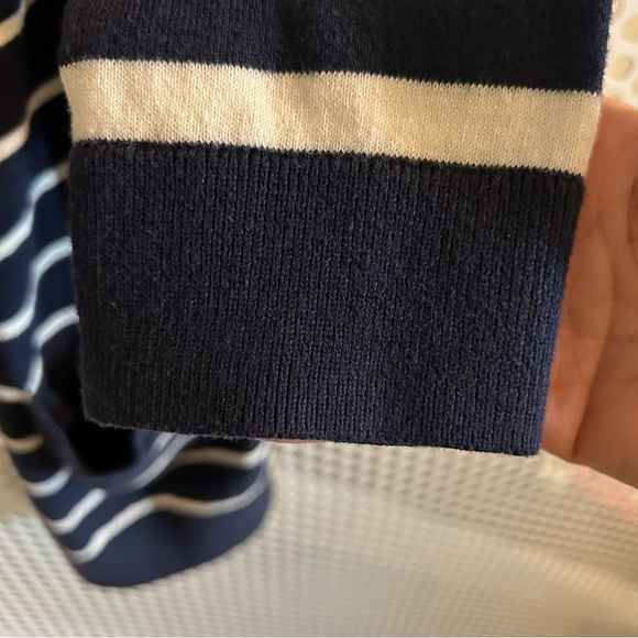 Gap Made With Silk Button Front Cardigan Size XL Blue/White Stripes GUC - Picture 7 of 8
